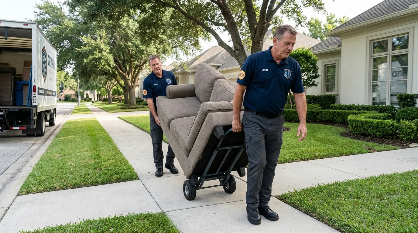 Local residential moving crew loading furniture in Centreville, AL